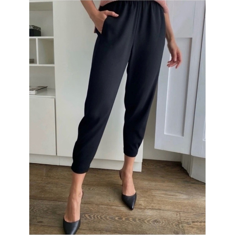 Babaton Dexter Pants Black Tapered High Rise Japanese Fabric Size L SBC1-6441-36